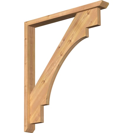 Merced Slat Smooth Bracket W/ Offset Brace, Western Red Cedar, 3 1/2W X 32D X 36H